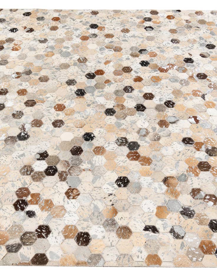 Detail image of  5' 4 x 7' 6 Cowhide Stocks Rug