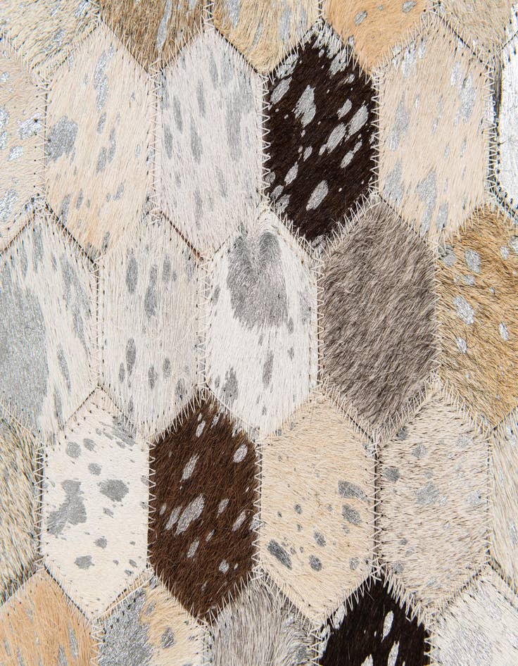 Detail image of  5' 4 x 7' 6 Cowhide Stocks Rug