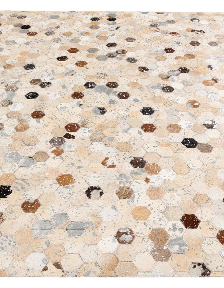 Detail image of  5' 4 x 7' 7 Cowhide Stocks Rug