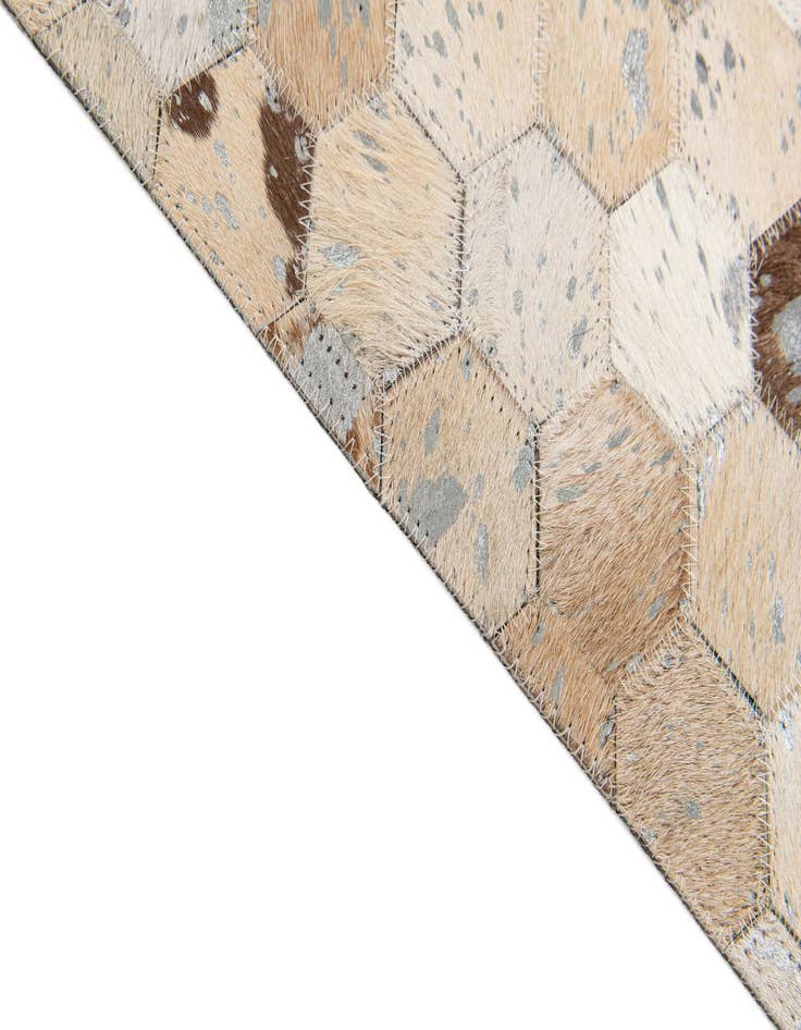 Detail image of  5' 4 x 7' 7 Cowhide Stocks Rug