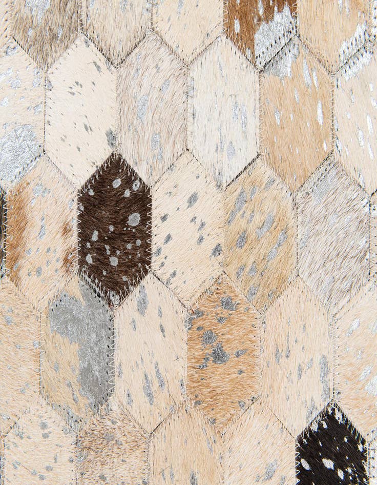 Detail image of  5' 4 x 7' 7 Cowhide Stocks Rug