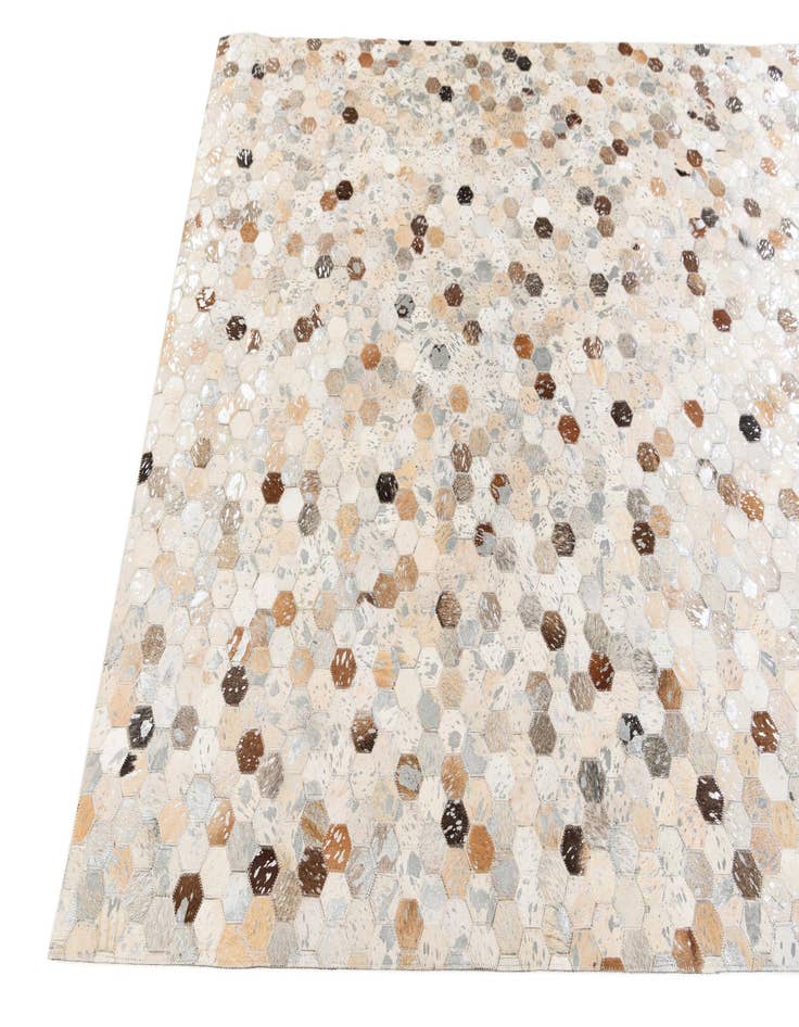 Detail image of  5' 4 x 7' 5 Cowhide Stocks Rug