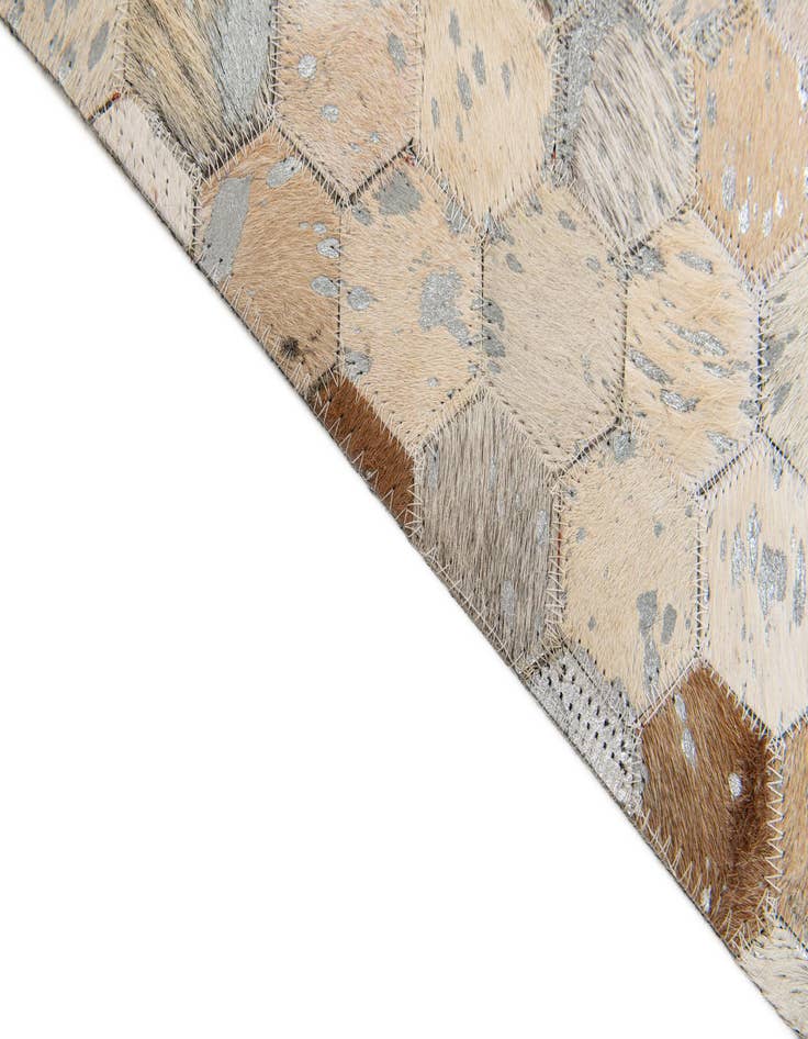 Detail image of  5' 4 x 7' 5 Cowhide Stocks Rug