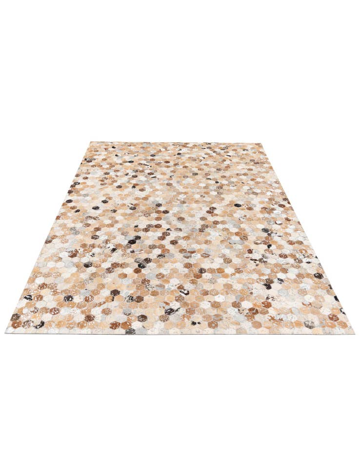 Detail image of  5' 4 x 7' 7 Cowhide Stocks Rug
