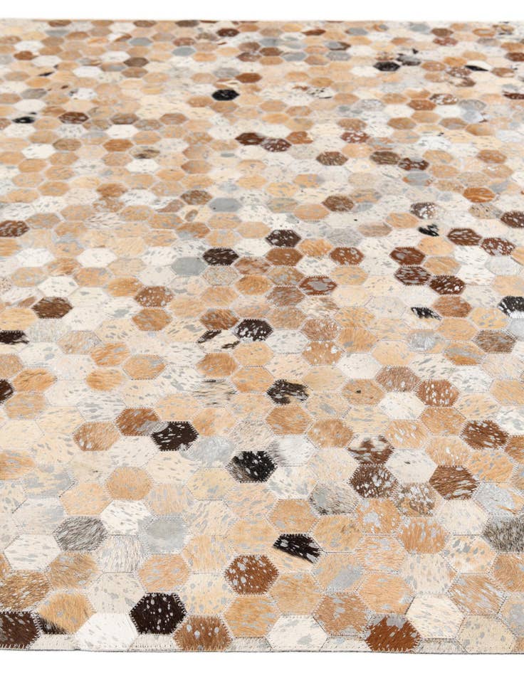 Detail image of  5' 4 x 7' 7 Cowhide Stocks Rug