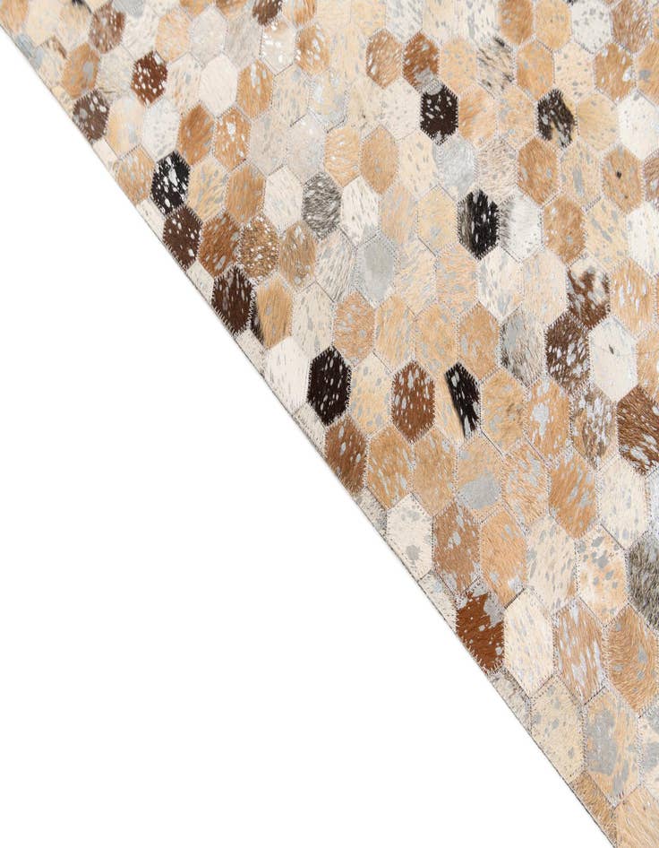 Detail image of  5' 4 x 7' 7 Cowhide Stocks Rug