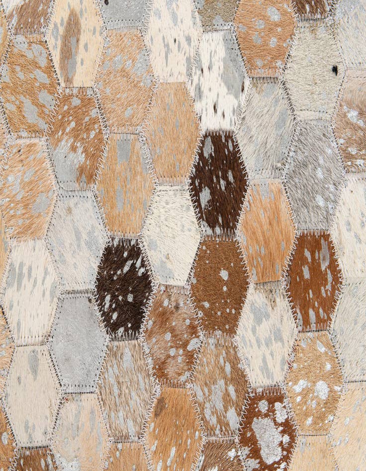 Detail image of  5' 4 x 7' 7 Cowhide Stocks Rug