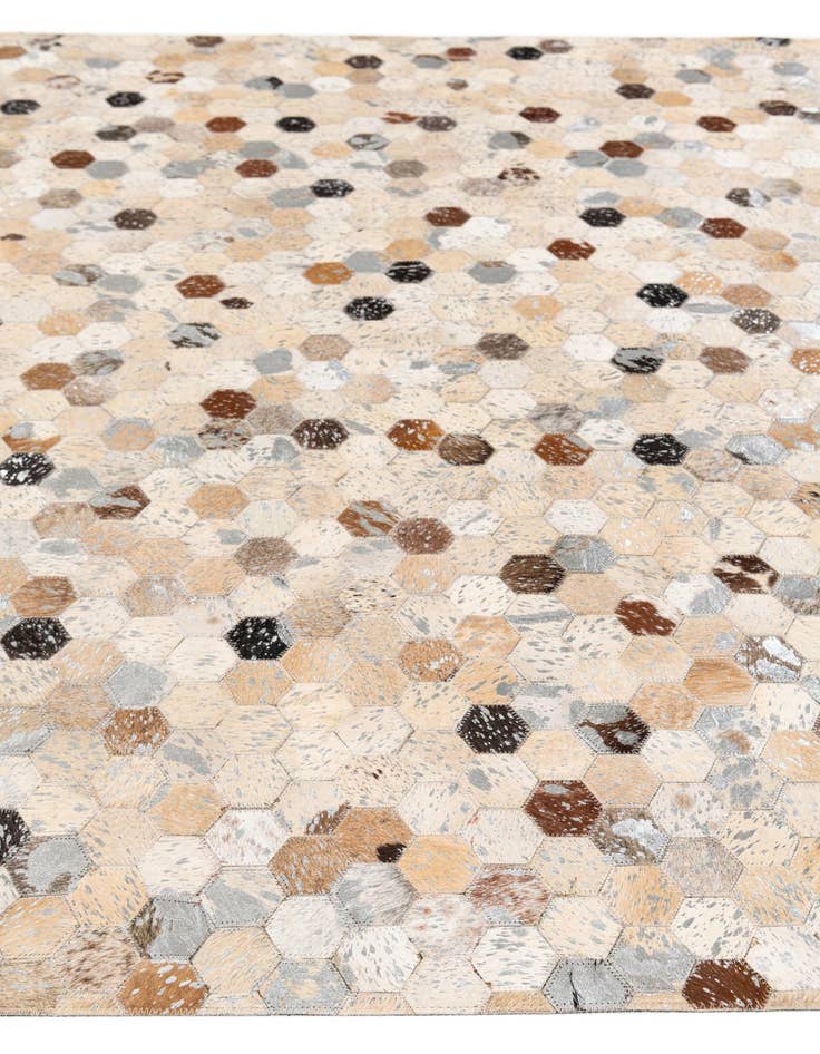 Detail image of  5' 4 x 7' 7 Cowhide Stocks Rug