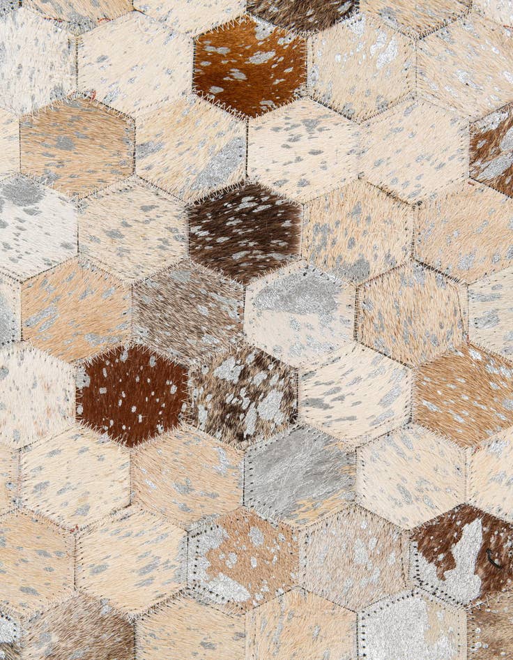 Detail image of  5' 4 x 7' 7 Cowhide Stocks Rug