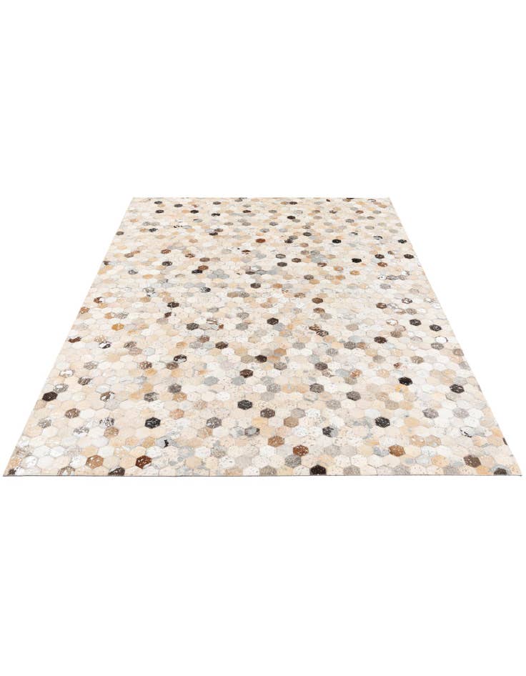 Detail image of  5' 3 x 7' 6 Cowhide Stocks Rug