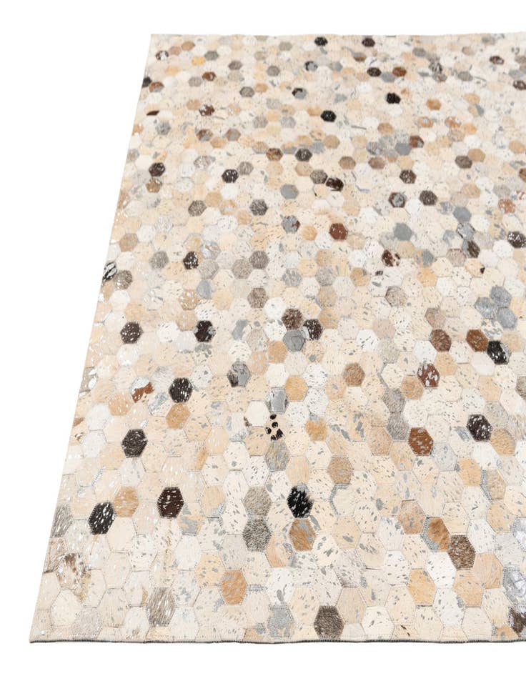 Detail image of  5' 3 x 7' 6 Cowhide Stocks Rug