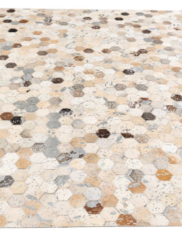 Detail image of  5' 3 x 7' 6 Cowhide Stocks Rug