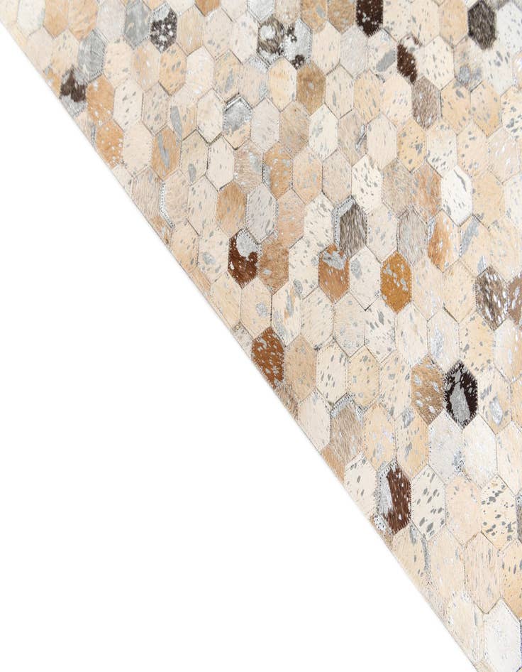 Detail image of  5' 3 x 7' 6 Cowhide Stocks Rug