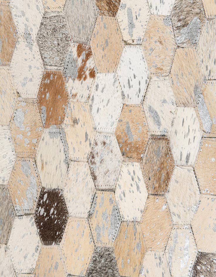 Detail image of  5' 3 x 7' 6 Cowhide Stocks Rug