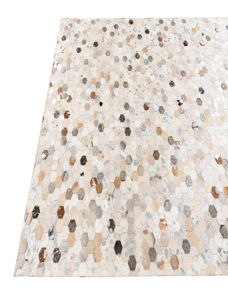 Detail image of  5' 1 x 8' 1 Cowhide Stocks Rug