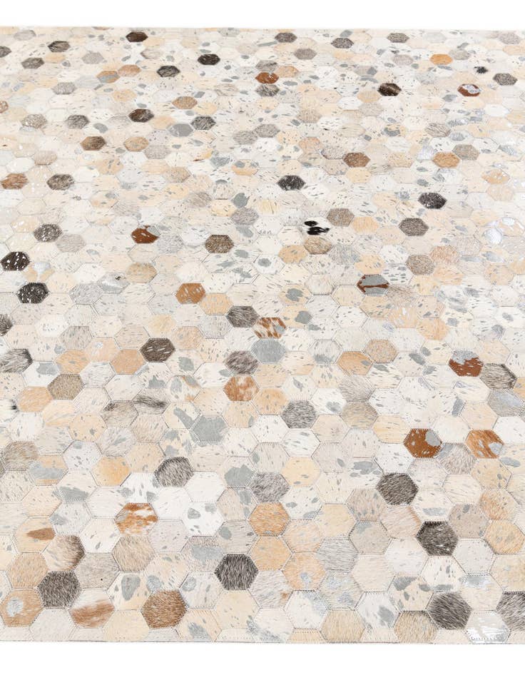 Detail image of  5' 1 x 8' 1 Cowhide Stocks Rug