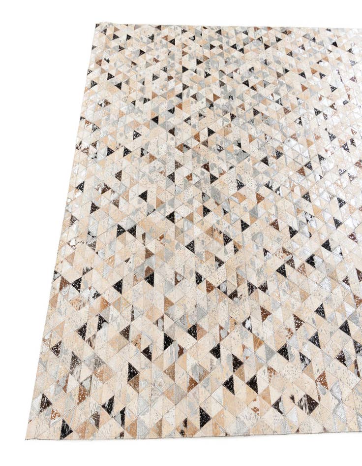 Detail image of  5' 3 x 7' 6 Cowhide Stocks Rug