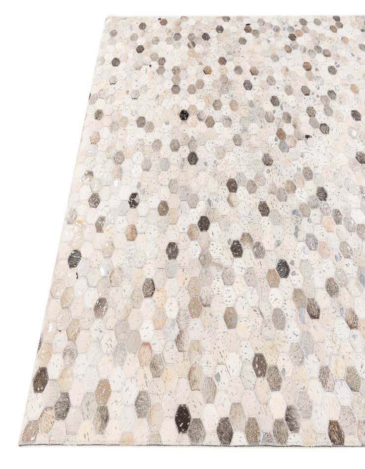 Detail image of  4' 11 x 7' 11 Cowhide Stocks Rug