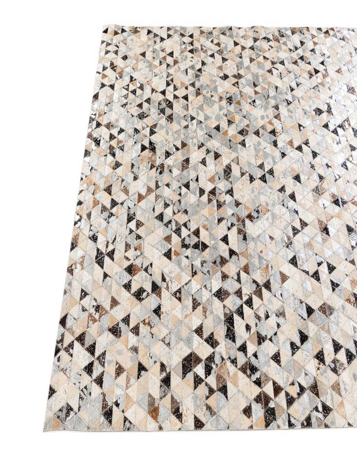 Detail image of  5' 3 x 7' 6 Cowhide Stocks Rug