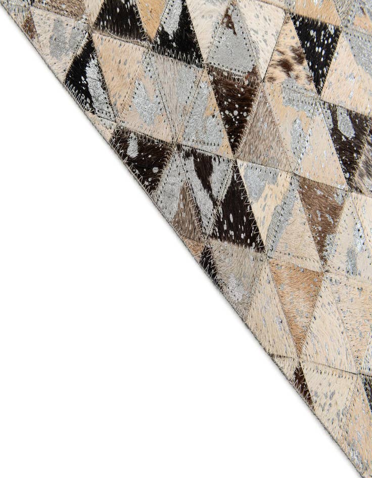 Detail image of  5' 3 x 7' 6 Cowhide Stocks Rug