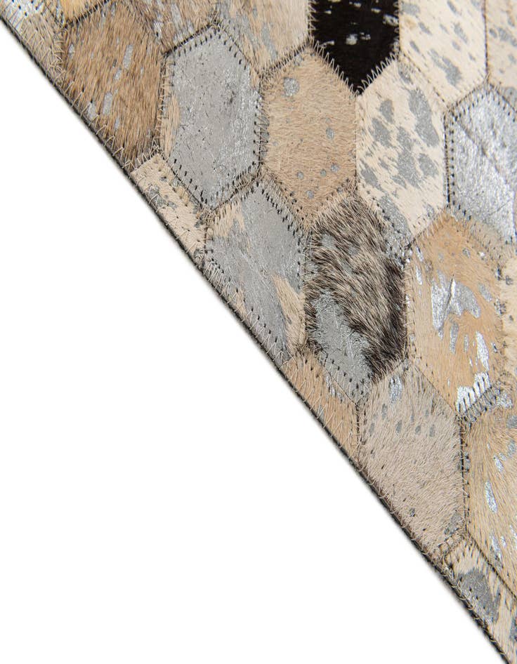 Detail image of  5' 4 x 7' 7 Cowhide Stocks Rug