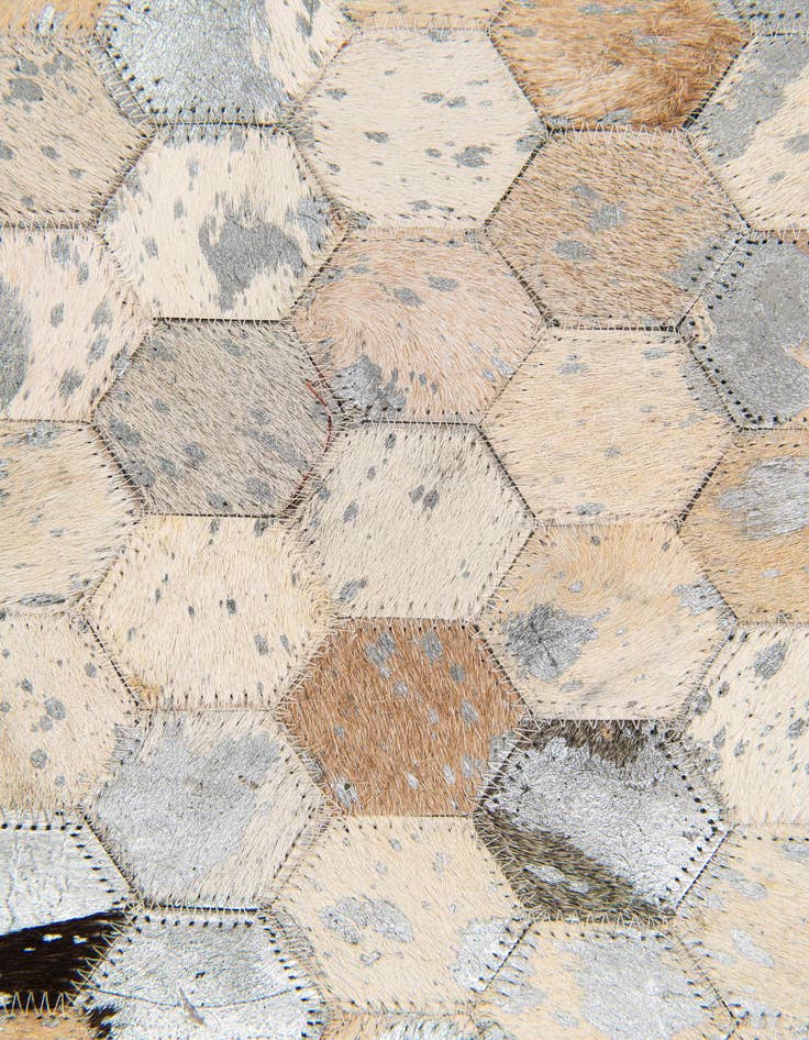 Detail image of  5' 4 x 7' 7 Cowhide Stocks Rug