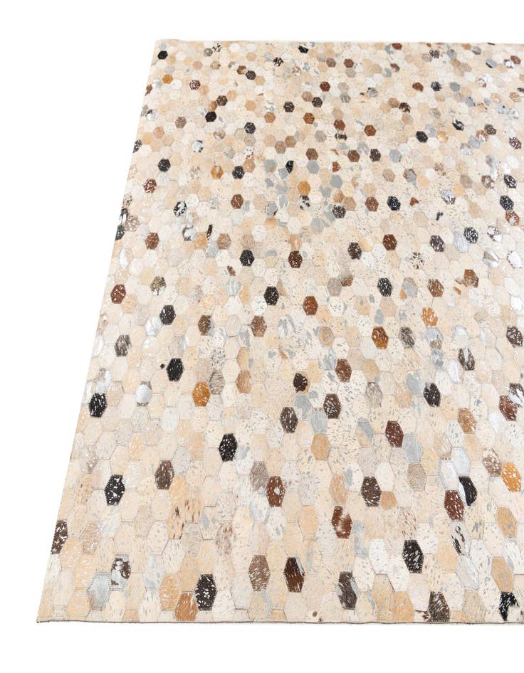 Detail image of  5' 4 x 7' 7 Cowhide Stocks Rug
