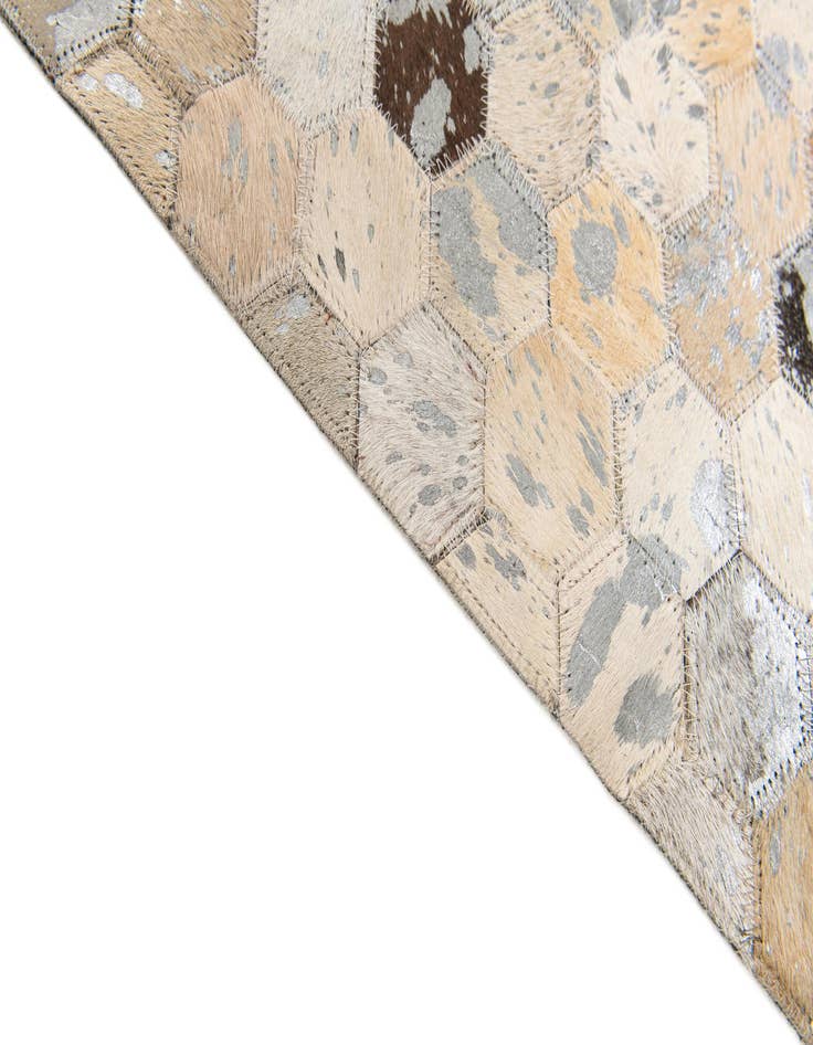 Detail image of  5' 6 x 7' 8 Cowhide Stocks Rug