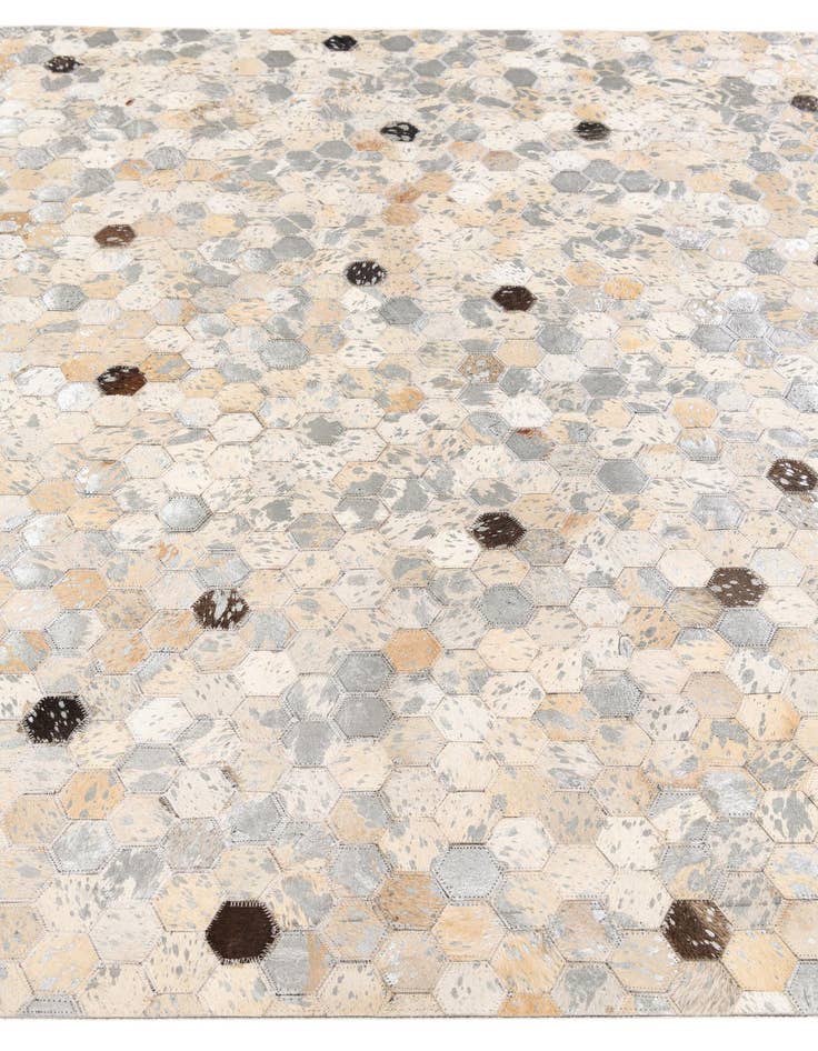 Detail image of  5' 3 x 7' 7 Cowhide Stocks Rug