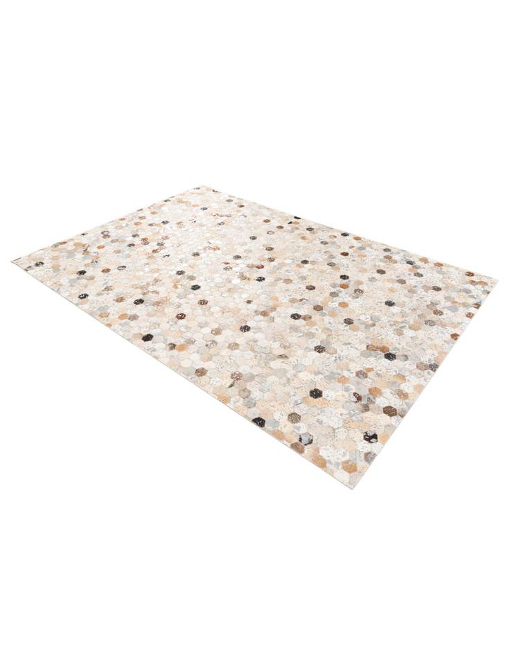 Detail image of  5' 2 x 7' 6 Cowhide Stocks Rug