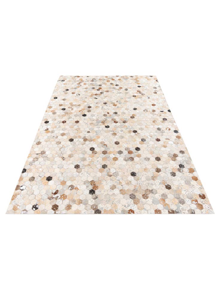 Detail image of  5' 2 x 7' 6 Cowhide Stocks Rug