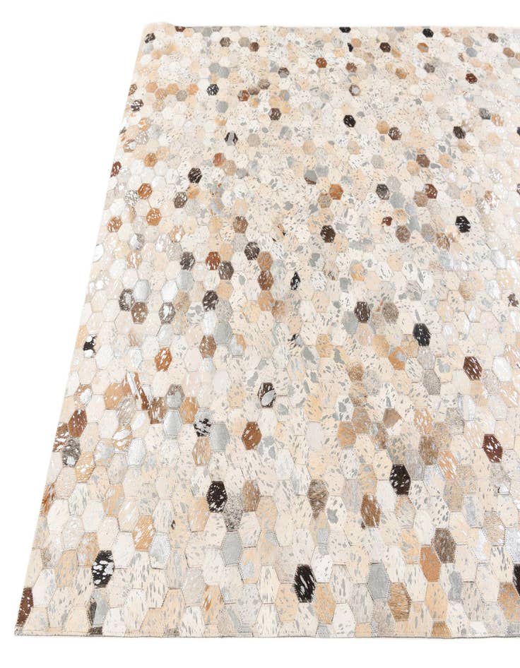 Detail image of  5' 2 x 7' 6 Cowhide Stocks Rug