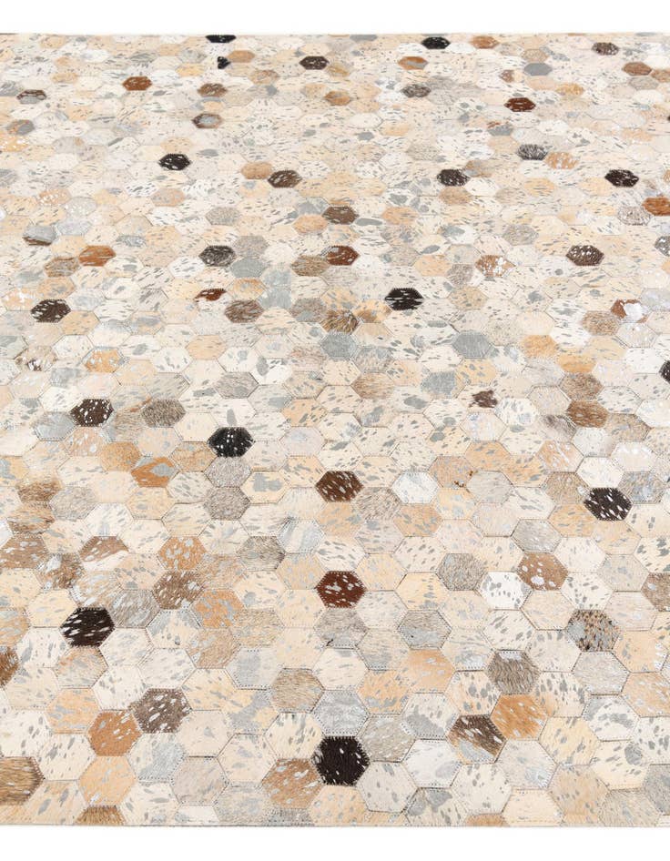 Detail image of  5' 2 x 7' 6 Cowhide Stocks Rug