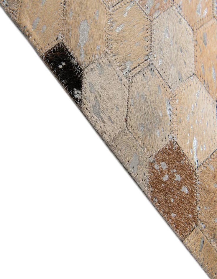 Detail image of  5' 3 x 7' 4 Cowhide Stocks Rug