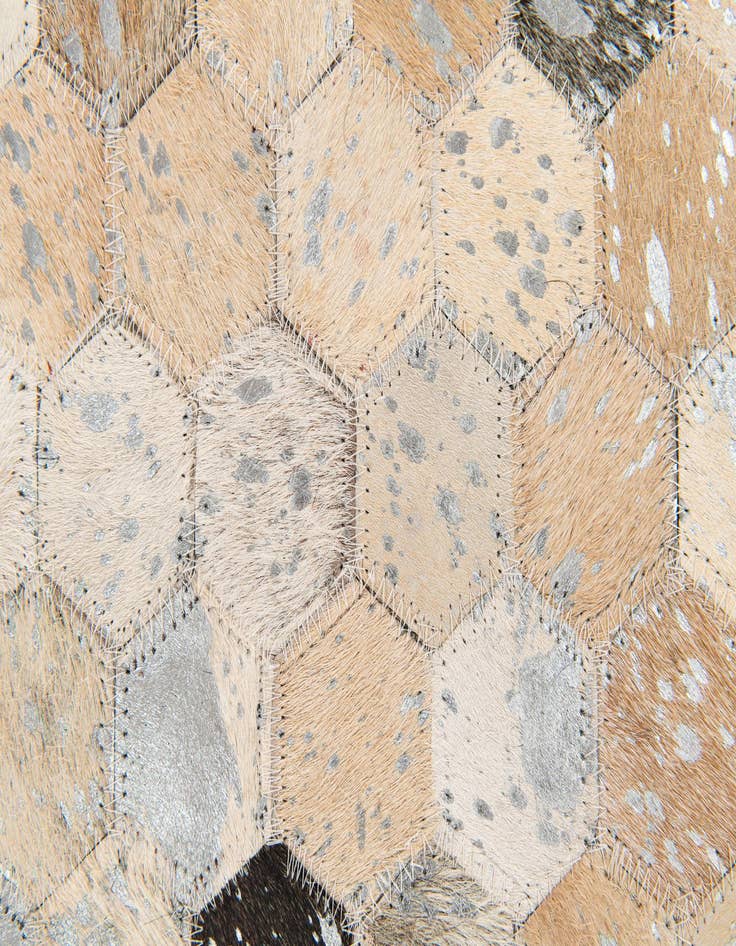 Detail image of  5' 3 x 7' 4 Cowhide Stocks Rug