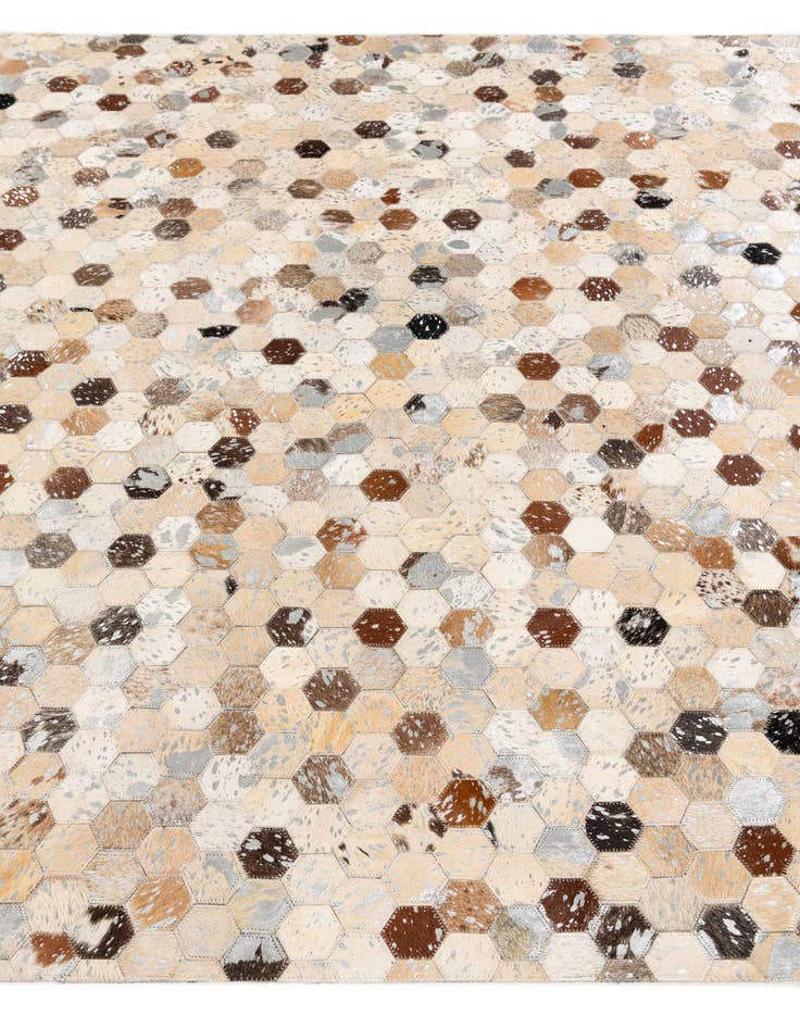 Detail image of  5' 4 x 7' 6 Cowhide Stocks Rug