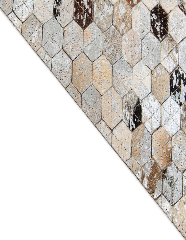 Detail image of  5' 3 x 7' 9 Cowhide Stocks Rug