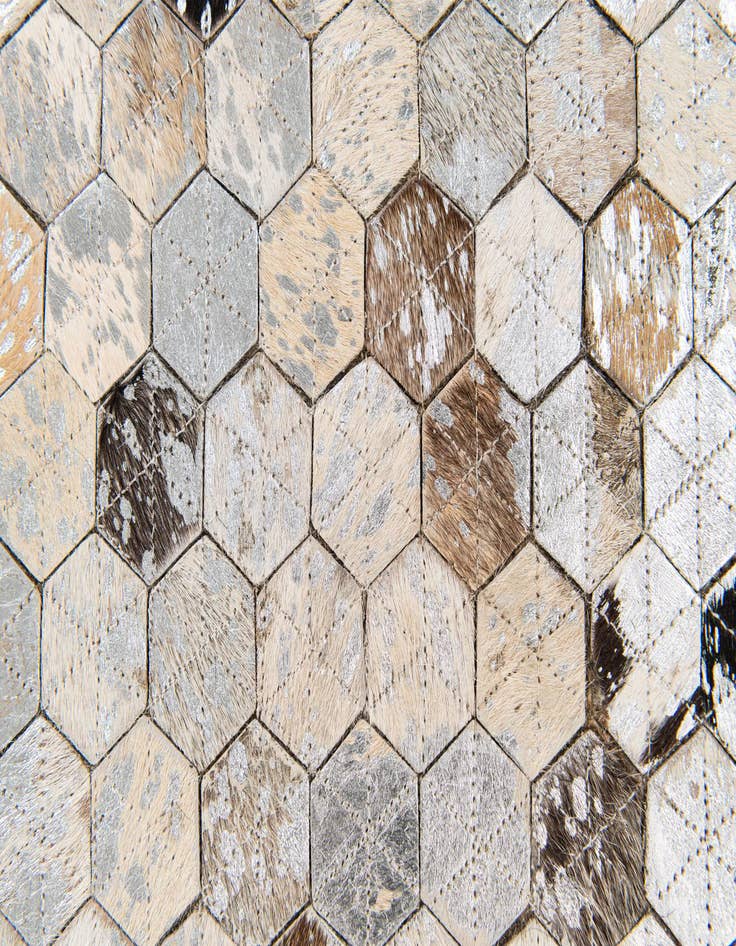 Detail image of  5' 3 x 7' 9 Cowhide Stocks Rug