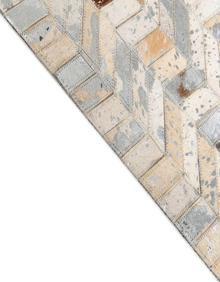 Detail image of  5' 3 x 7' 3 Cowhide Stocks Rug