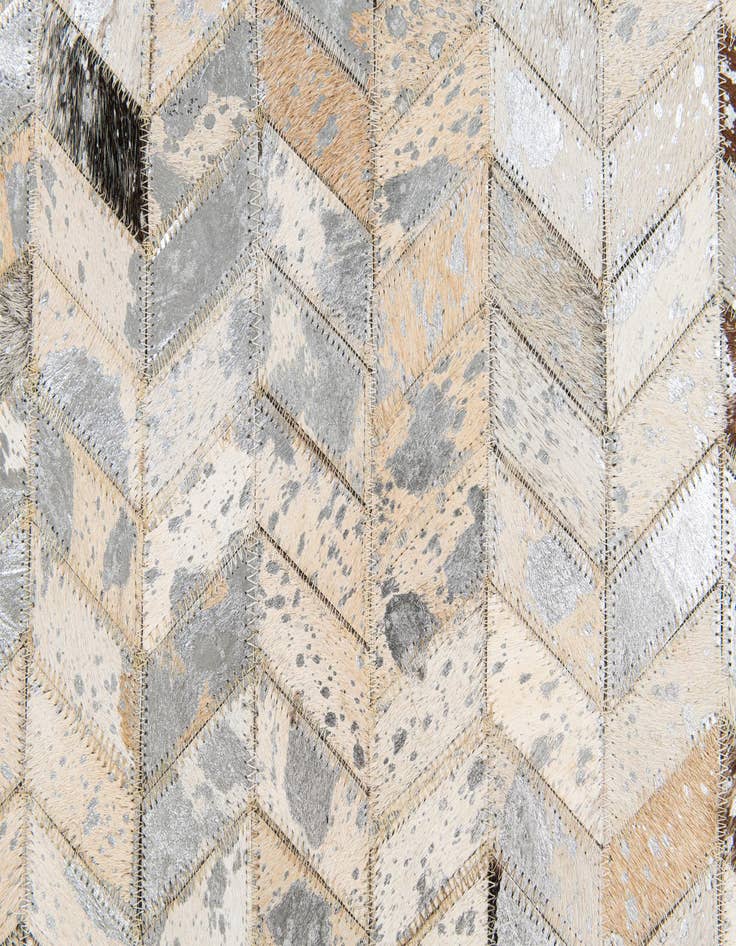 Detail image of  5' 3 x 7' 3 Cowhide Stocks Rug