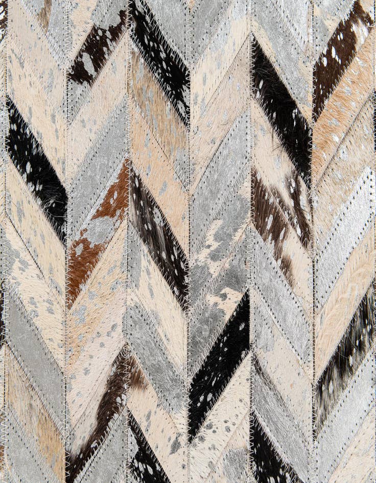 Detail image of  5' 4 x 7' 6 Cowhide Stocks Rug