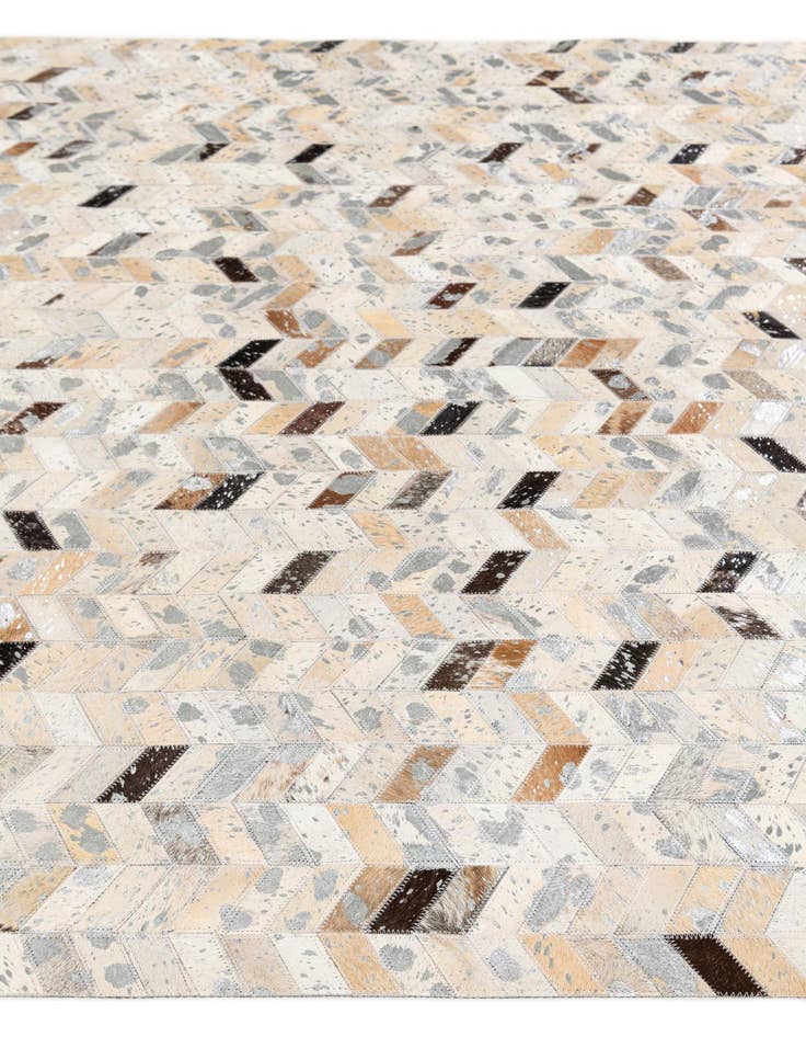 Detail image of  5' 4 x 7' 5 Cowhide Stocks Rug