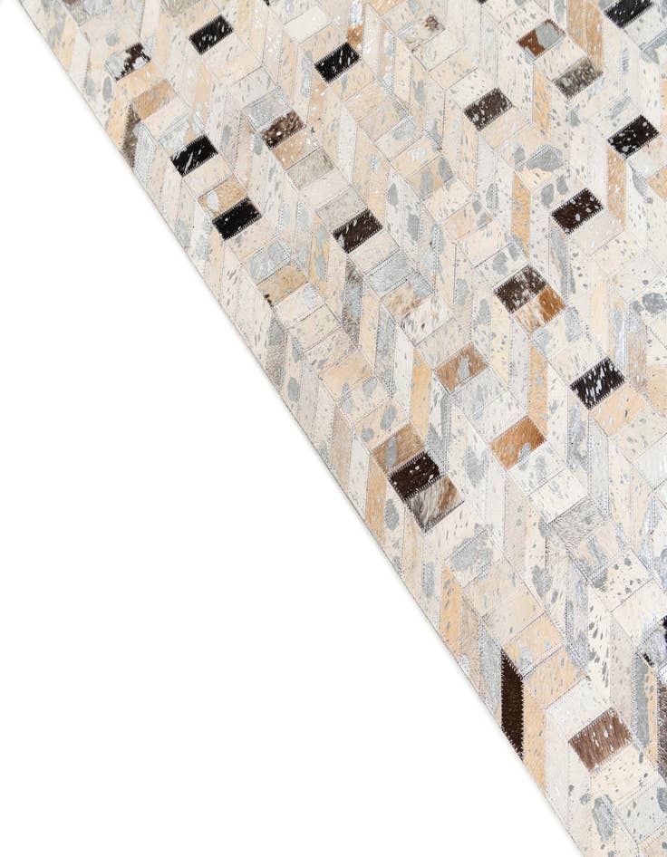 Detail image of  5' 4 x 7' 5 Cowhide Stocks Rug