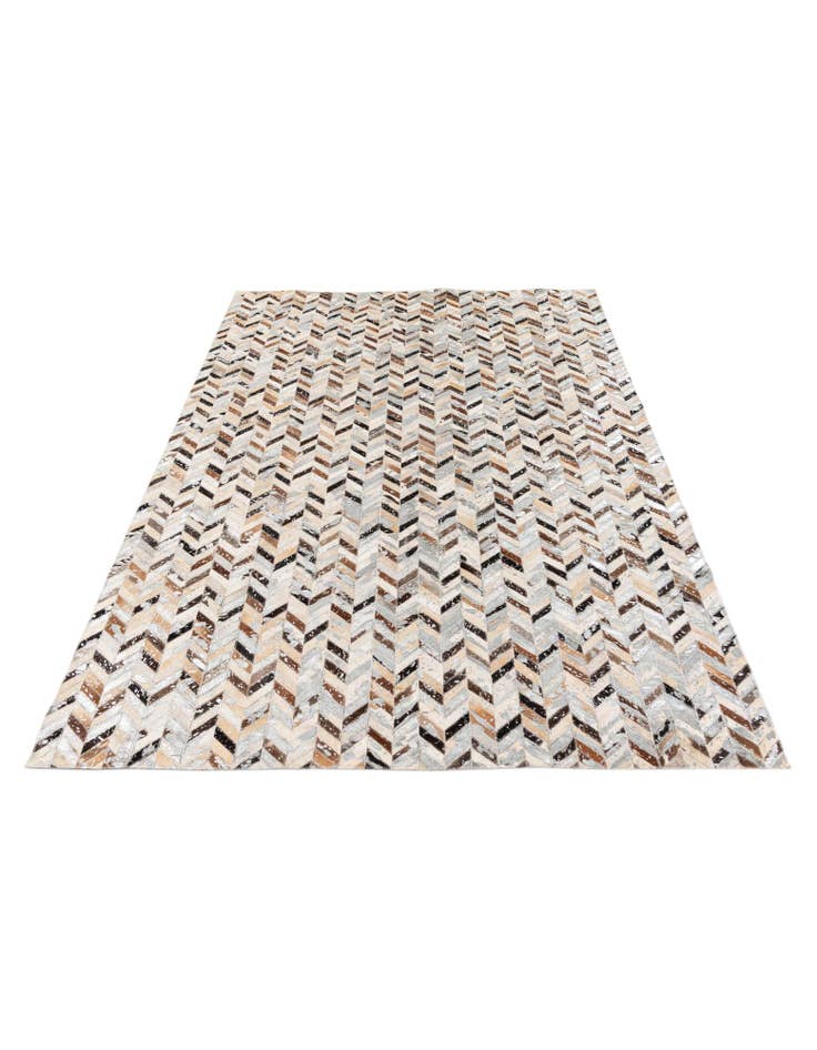 Detail image of  5' 3 x 7' 3 Cowhide Stocks Rug