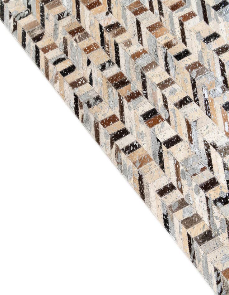 Detail image of  5' 3 x 7' 3 Cowhide Stocks Rug