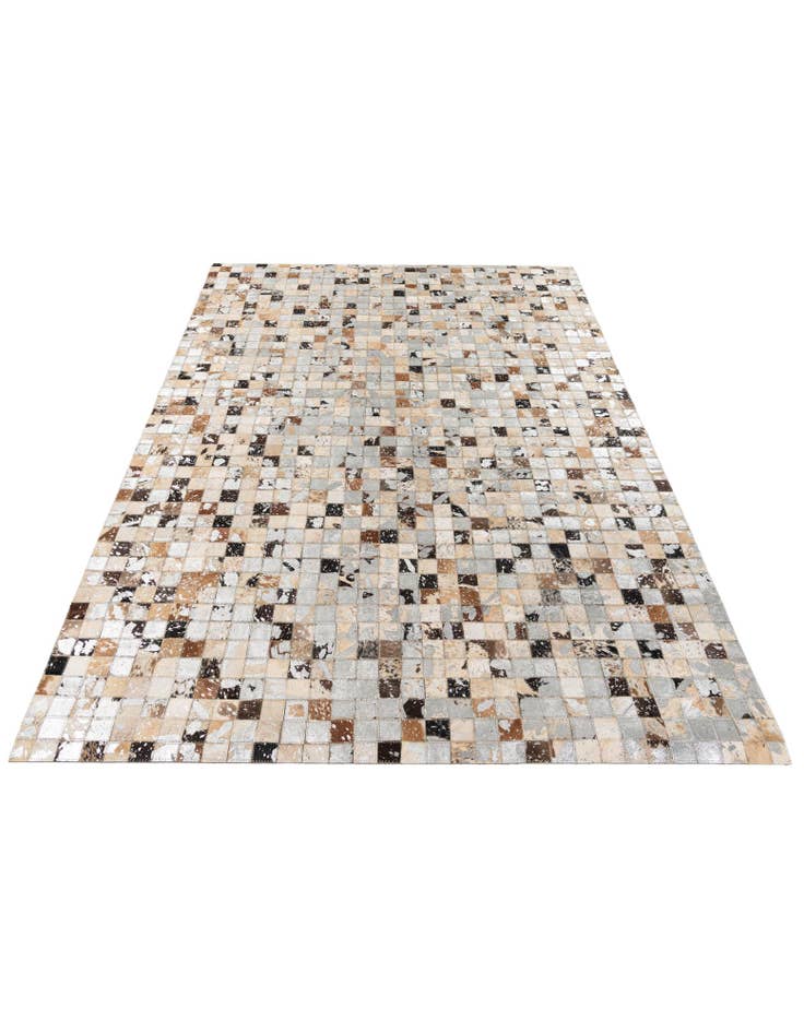 Detail image of  5' 3 x 7' 3 Cowhide Stocks Rug