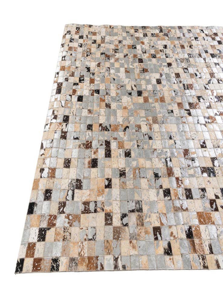 Detail image of  5' 3 x 7' 3 Cowhide Stocks Rug