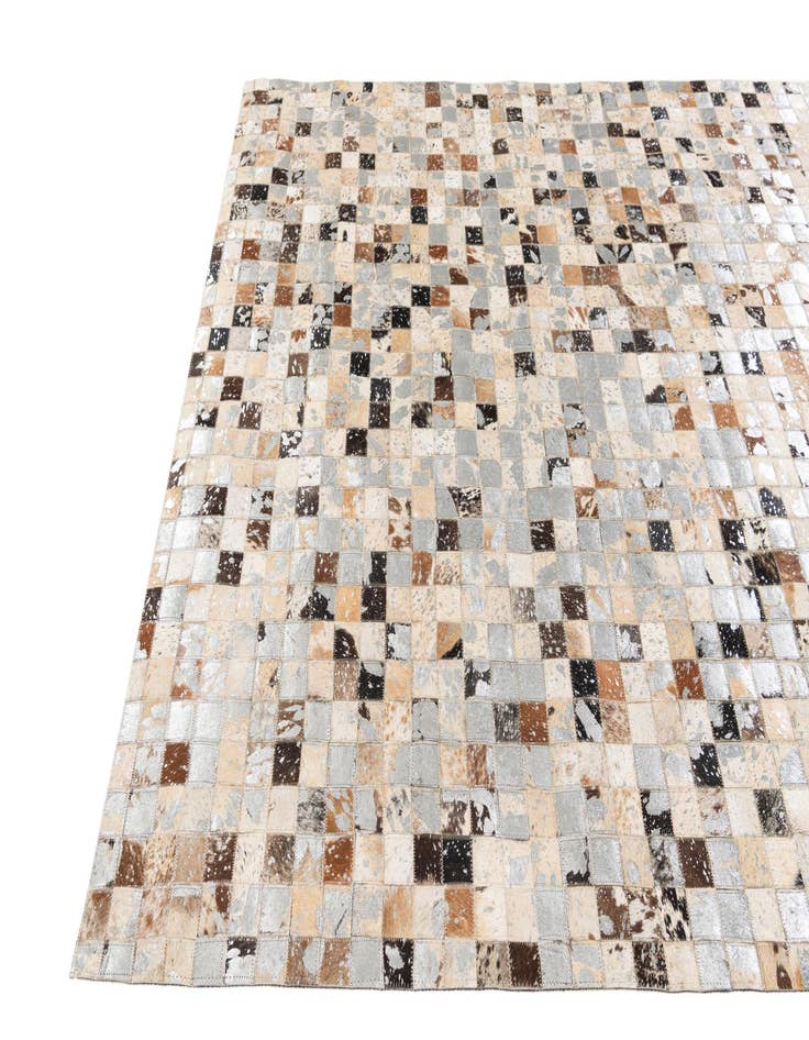 Detail image of  5' 2 x 7' 3 Cowhide Stocks Rug