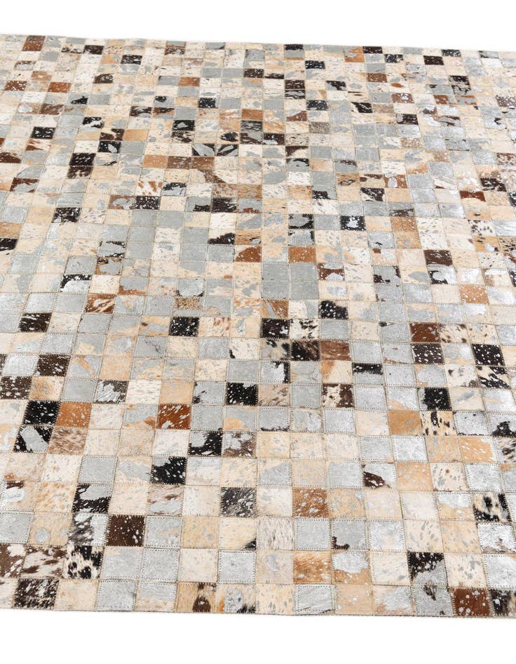 Detail image of  5' 2 x 7' 3 Cowhide Stocks Rug