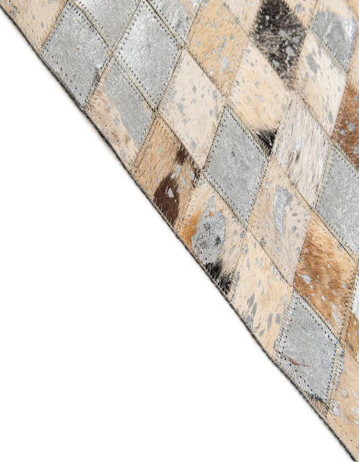 Detail image of  5' 2 x 7' 3 Cowhide Stocks Rug